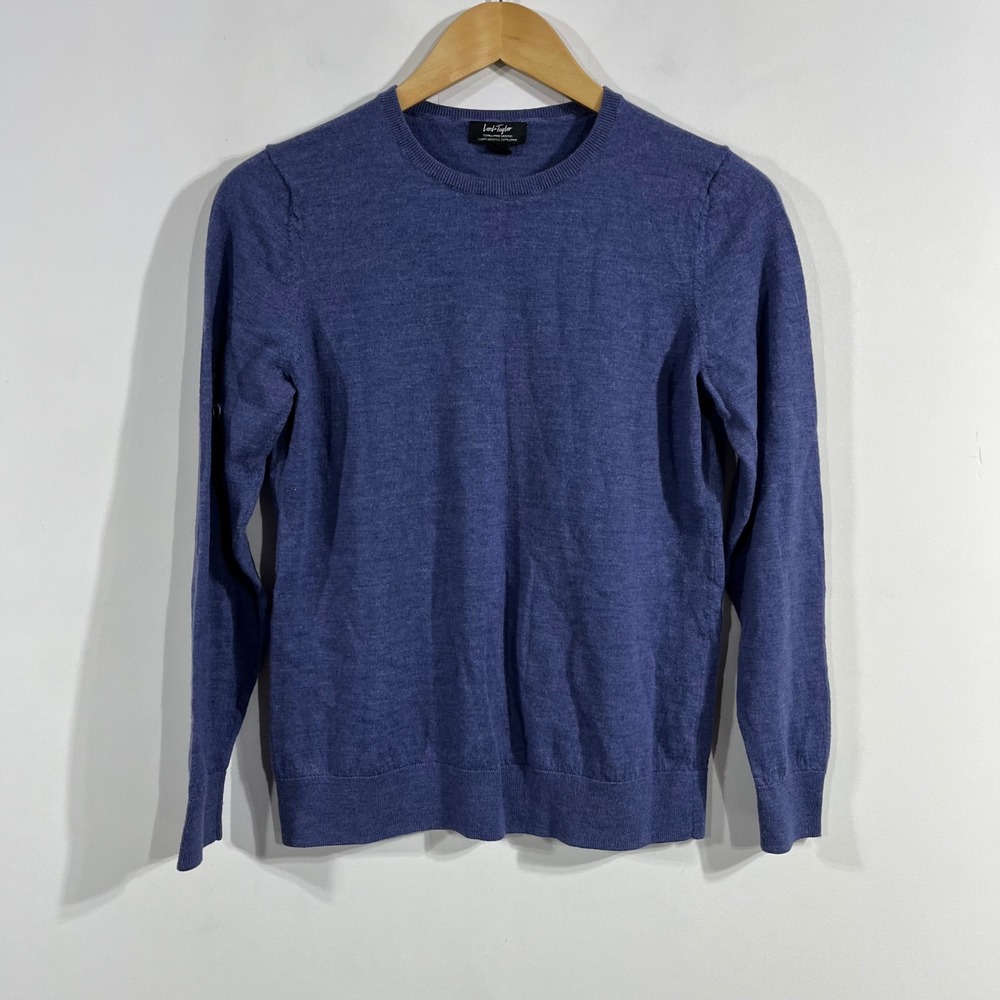 Lord & Taylor Fisherman 90s Fine Merino Wool Crewneck Sweater Womens Large Chic